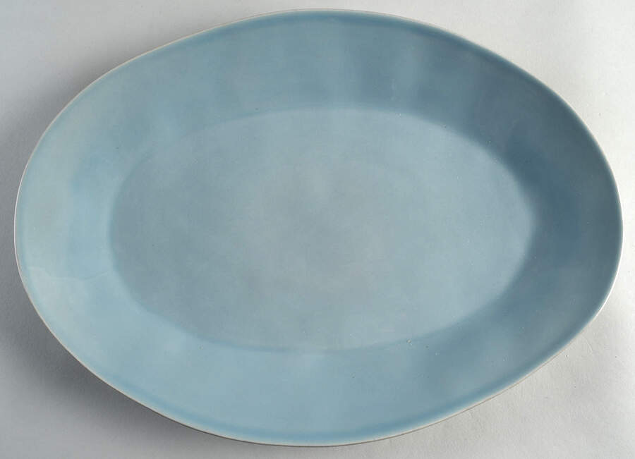 Marin Blue 15" Oval Serving Platter by Crate & Barrel-1
