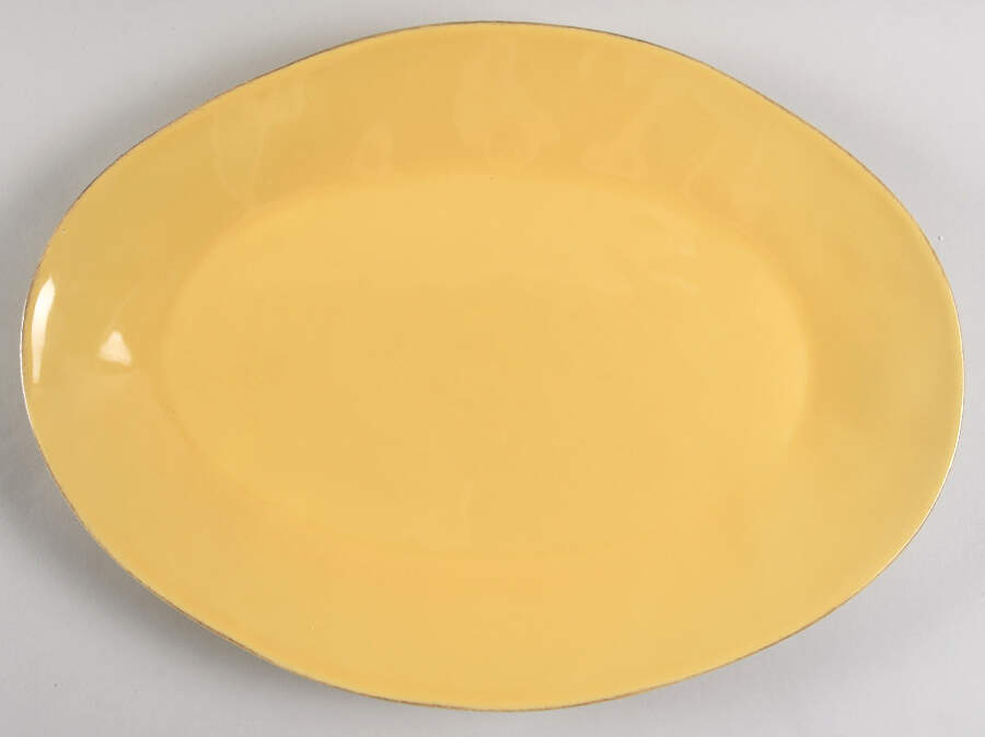 Marin Yellow 15" Oval Serving Platter by Crate & Barrel-1