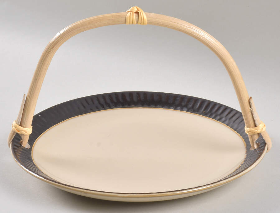 Scavo 5 3/8"-5 5/8" Bamboo Handled Serving Plate  HC by Crate & Barrel-1