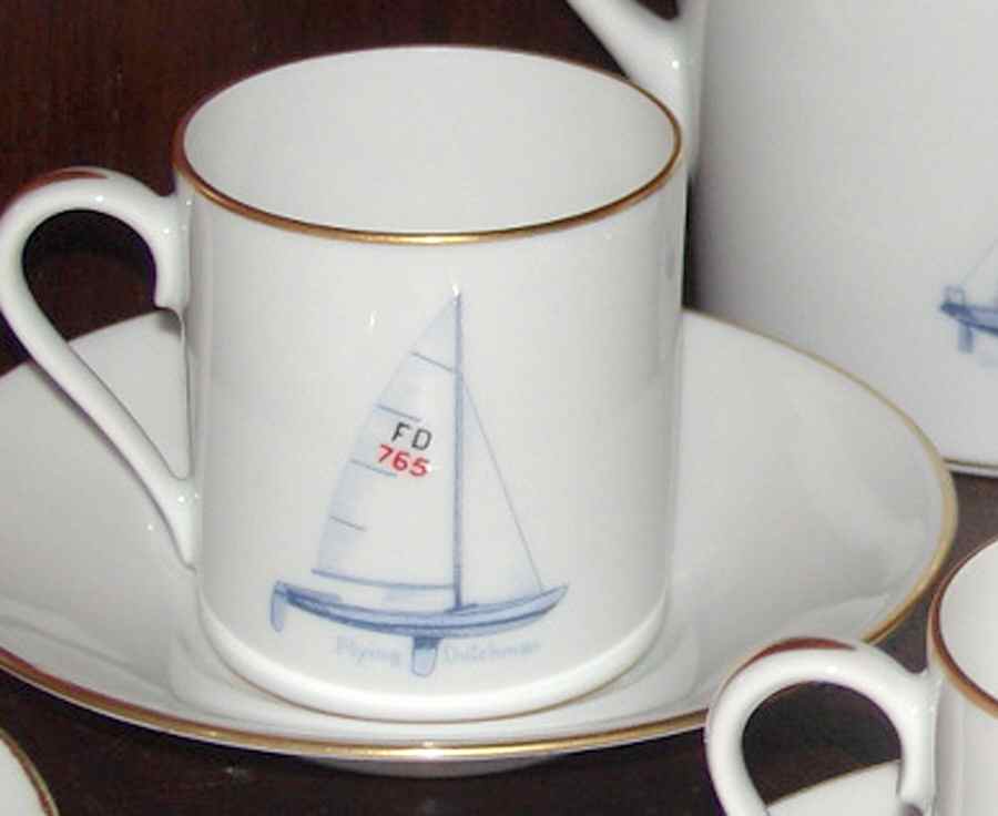 CHD6 Flat Demitasse Cup & Saucer Set by Christian Dior-1