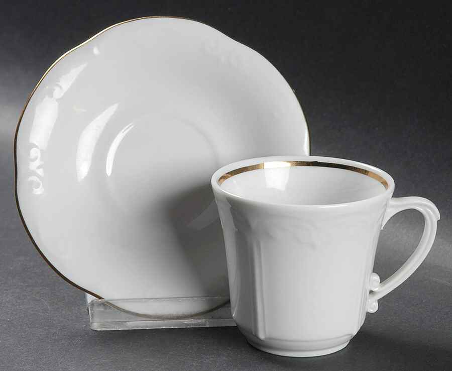 CHZ53 Flat Demitasse Cup & Saucer Set by Chodziez-Poland-1
