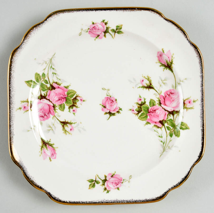 Pink T Rose Square Salad Plate by Canonsburg-1