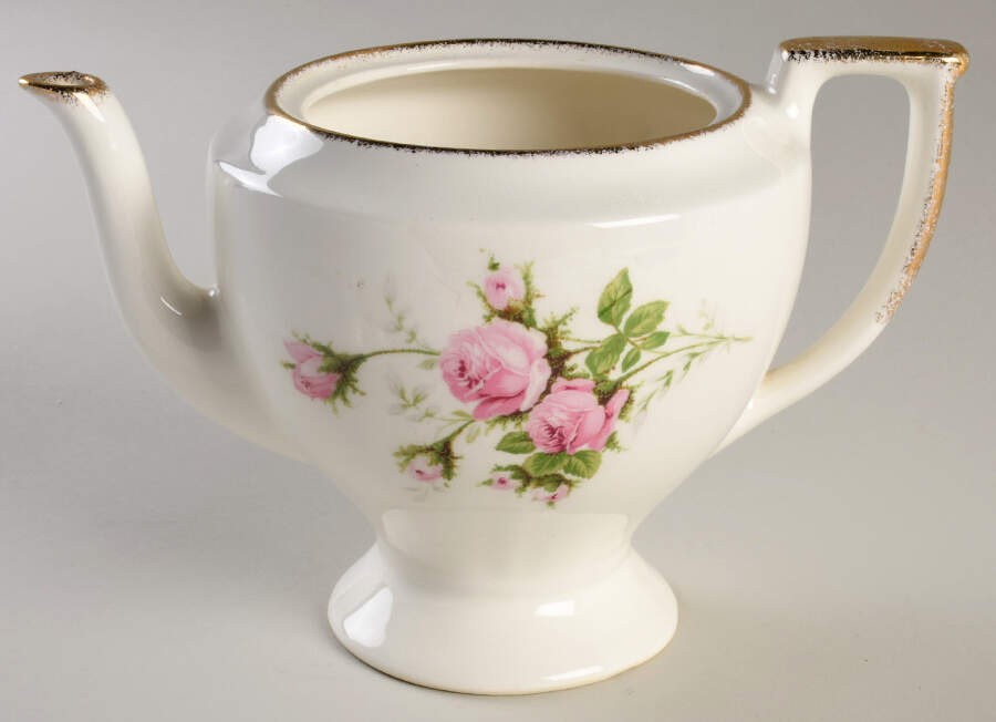 Pink T Rose Teapot No Lid by Canonsburg-1