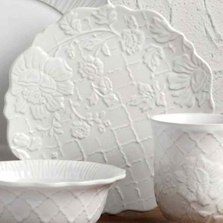 Treillage White Salad Plate by Casafina-1