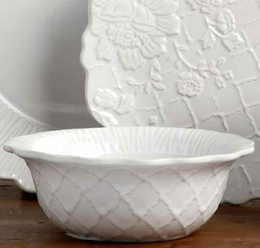 Treillage White Soup/Cereal Bowl by Casafina-1