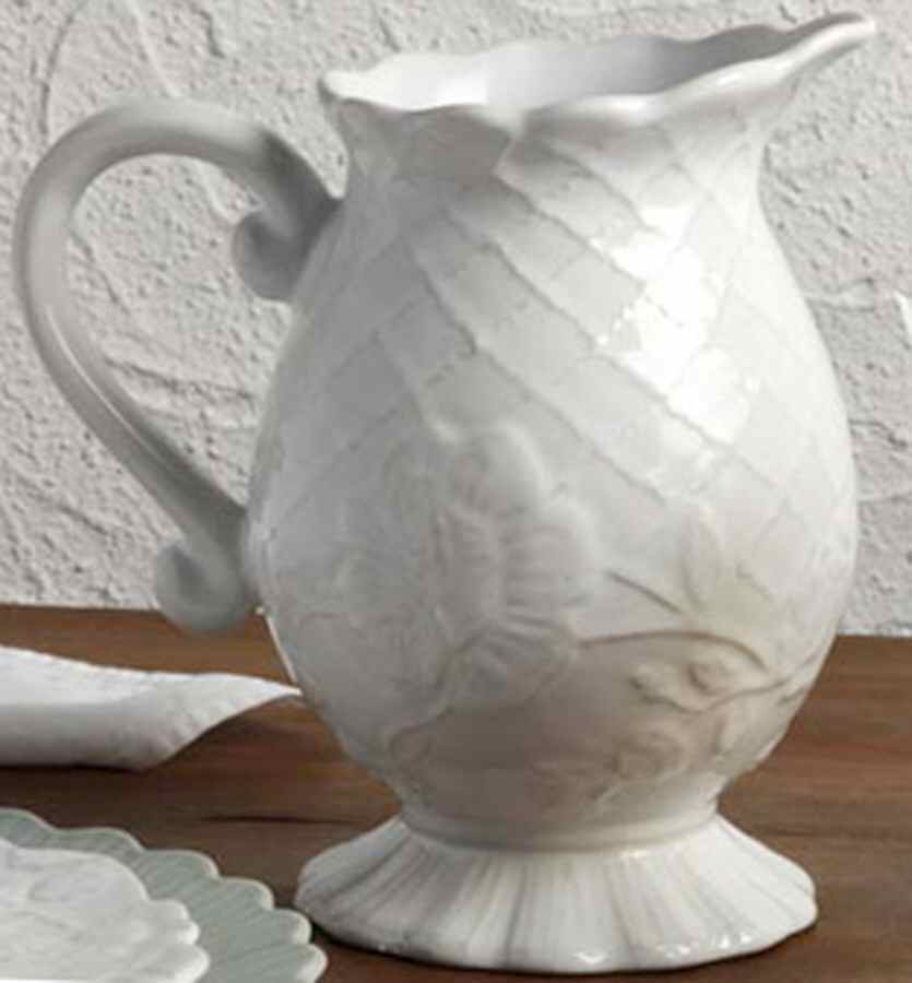 Treillage White 48 Oz Pitcher by Casafina-1