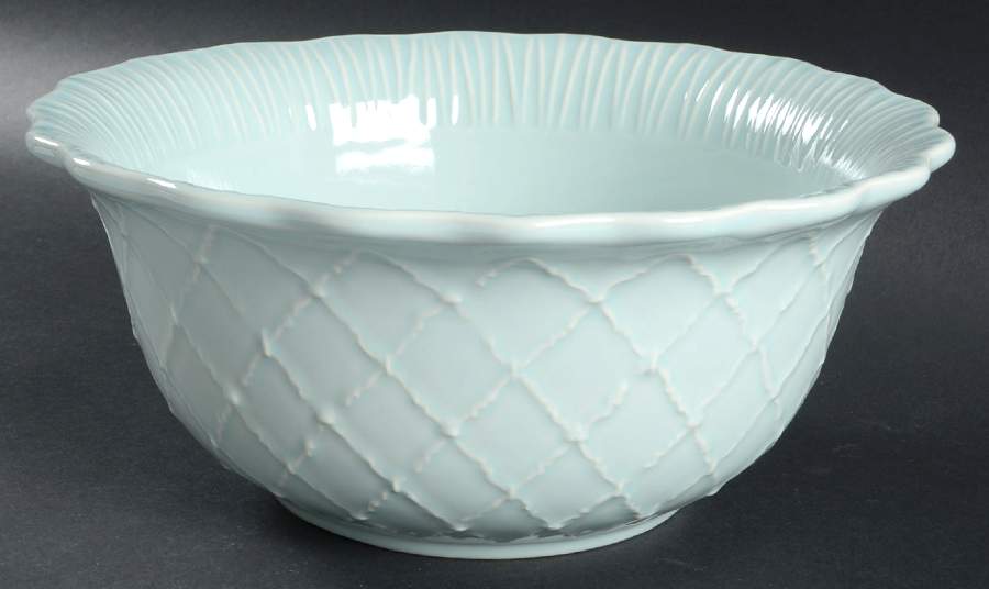 Treillage Blue 10" Round Serving Bowl by Casafina-1
