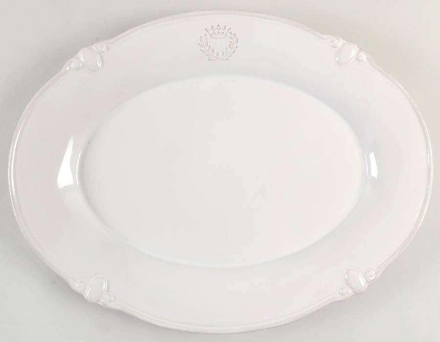 Villa Royale White 16" Oval Serving Platter by Casafina-1