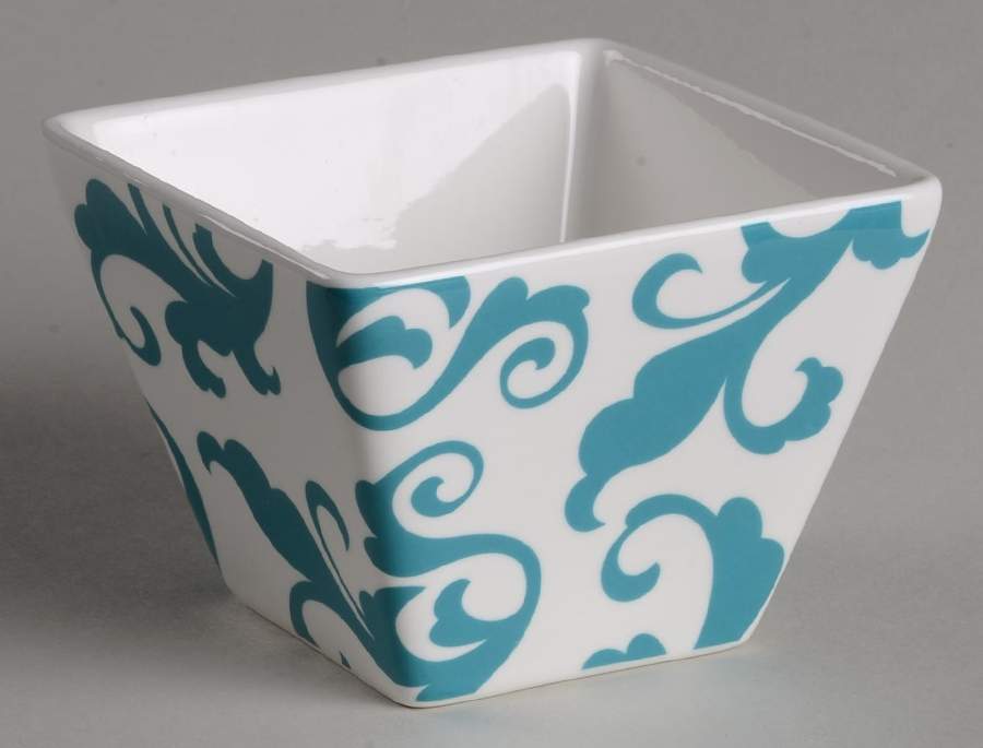 Fiori Teal Individual Square Appetizer Bowl by Ciroa-1