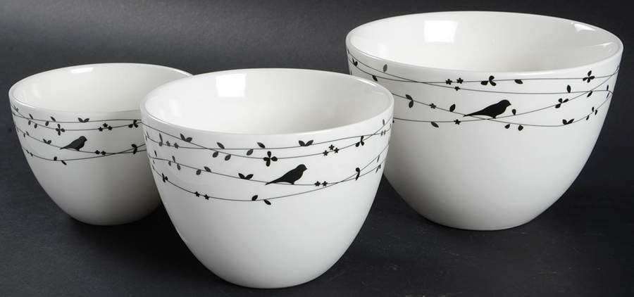 Oiseau Black (3 Piece) Nesting Bowl Set by Ciroa-1