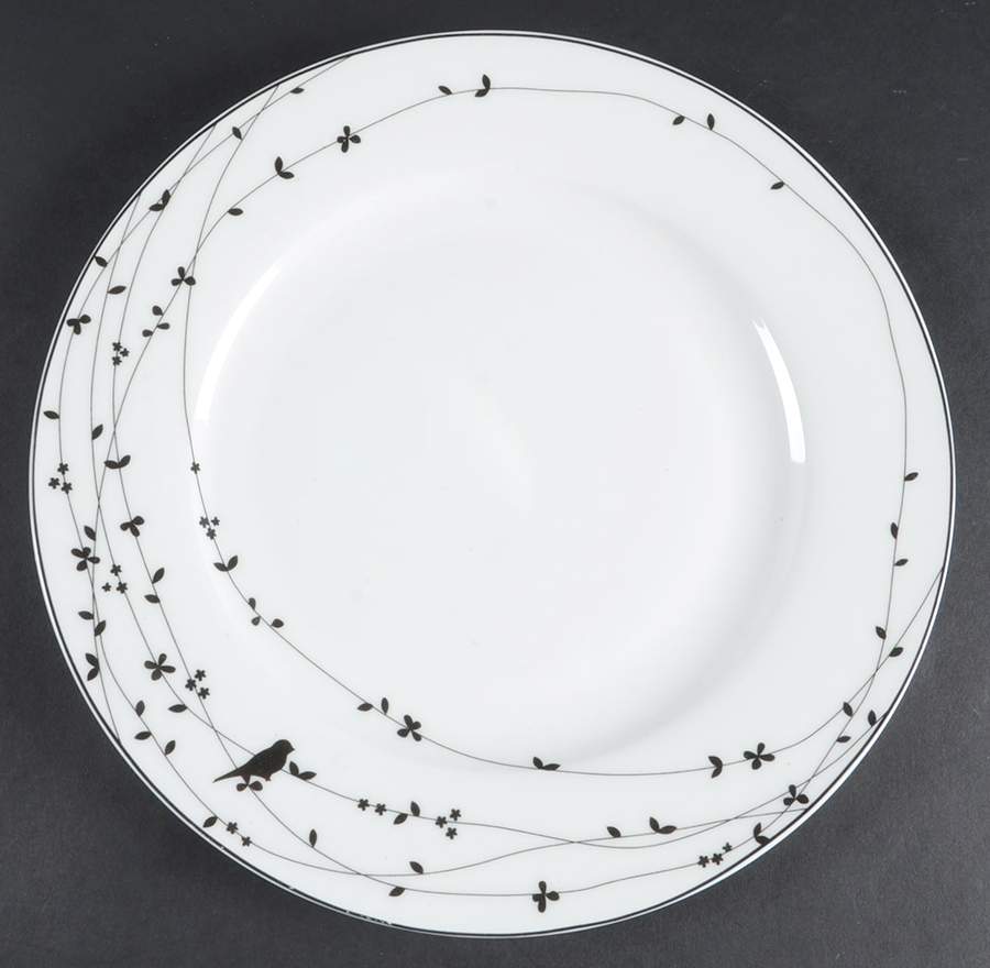 Oiseau Black Dinner Plate by Ciroa-1