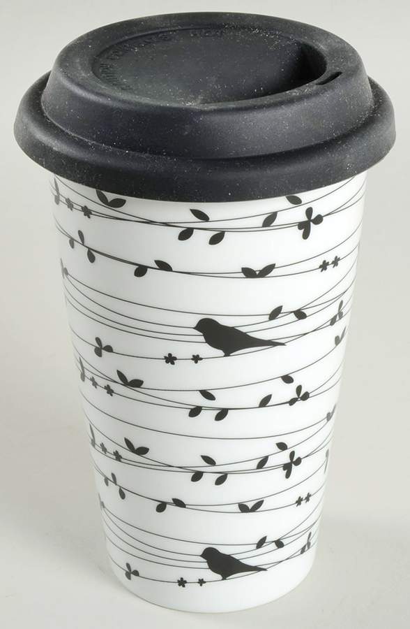 Oiseau Black Travel Mug & Plastic Lid by Ciroa-1