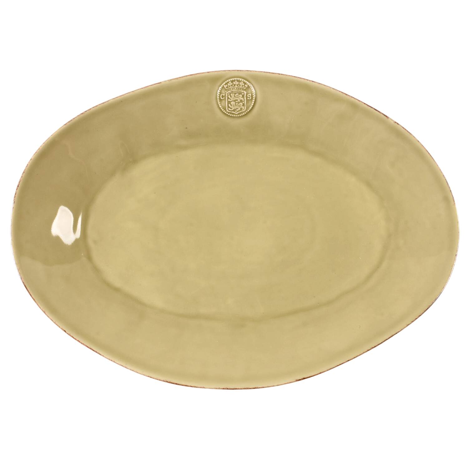 Forum Khaki Green 15" Oval Serving Platter by Casafina-1