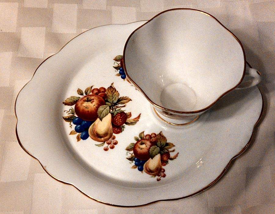 673 Dessert Plate & Cup Set by Clarence (England)-1