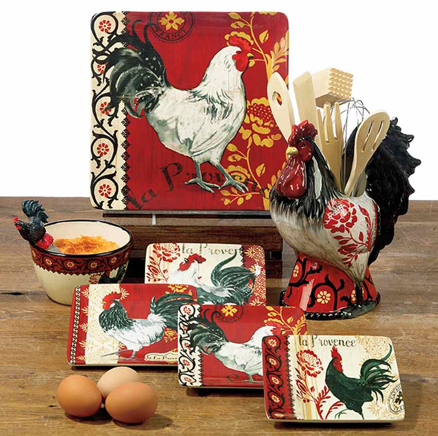 La Provence Rooster 12" Square Serving Platter by Certified International-1