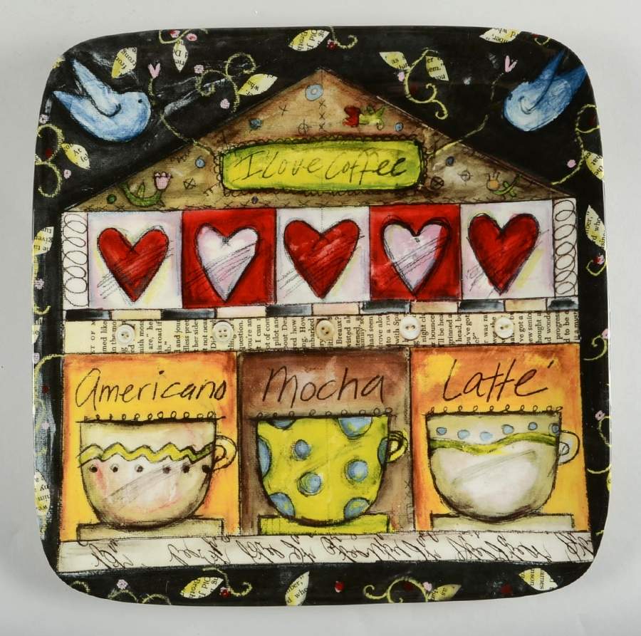 Java Time 14" Square Platter by Certified International-1