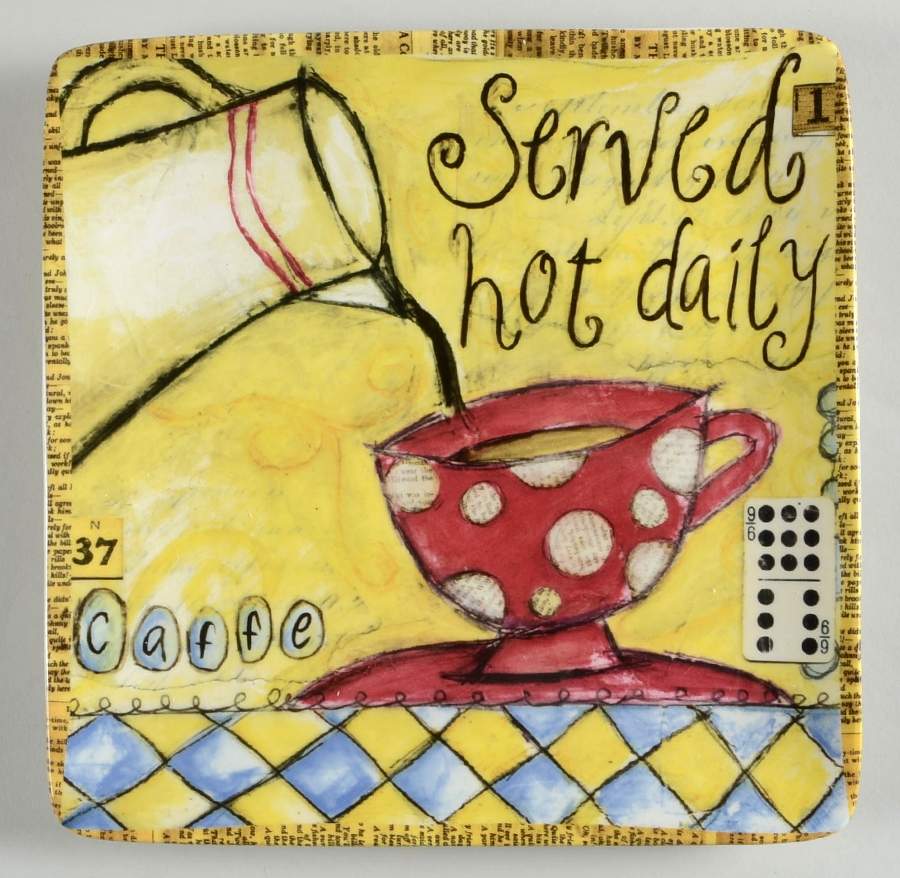Java Time Square Salad/Dessert Plate by Certified International-1