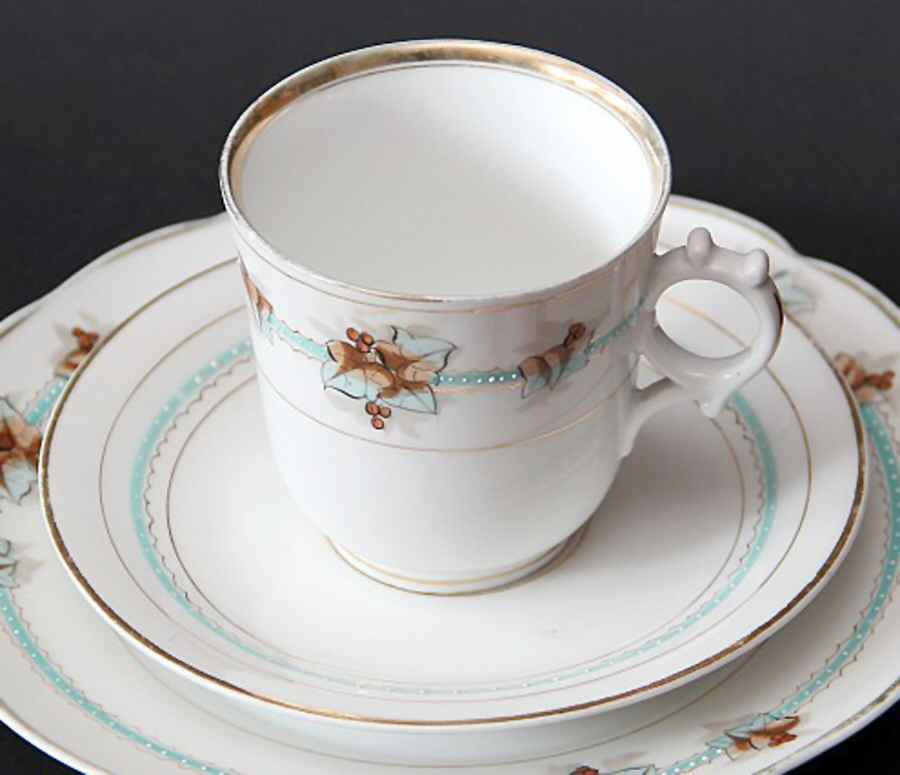 1764 Footed Cup & Saucer Set by Carl Tielsch-1