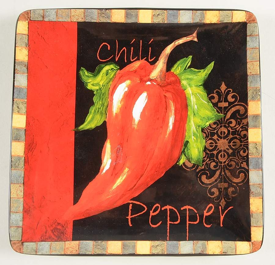 Chili Pepper Square Dinner Plate by Certified International-1