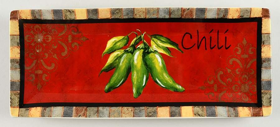 Chili Pepper 14" Rectangular Tray by Certified International-1