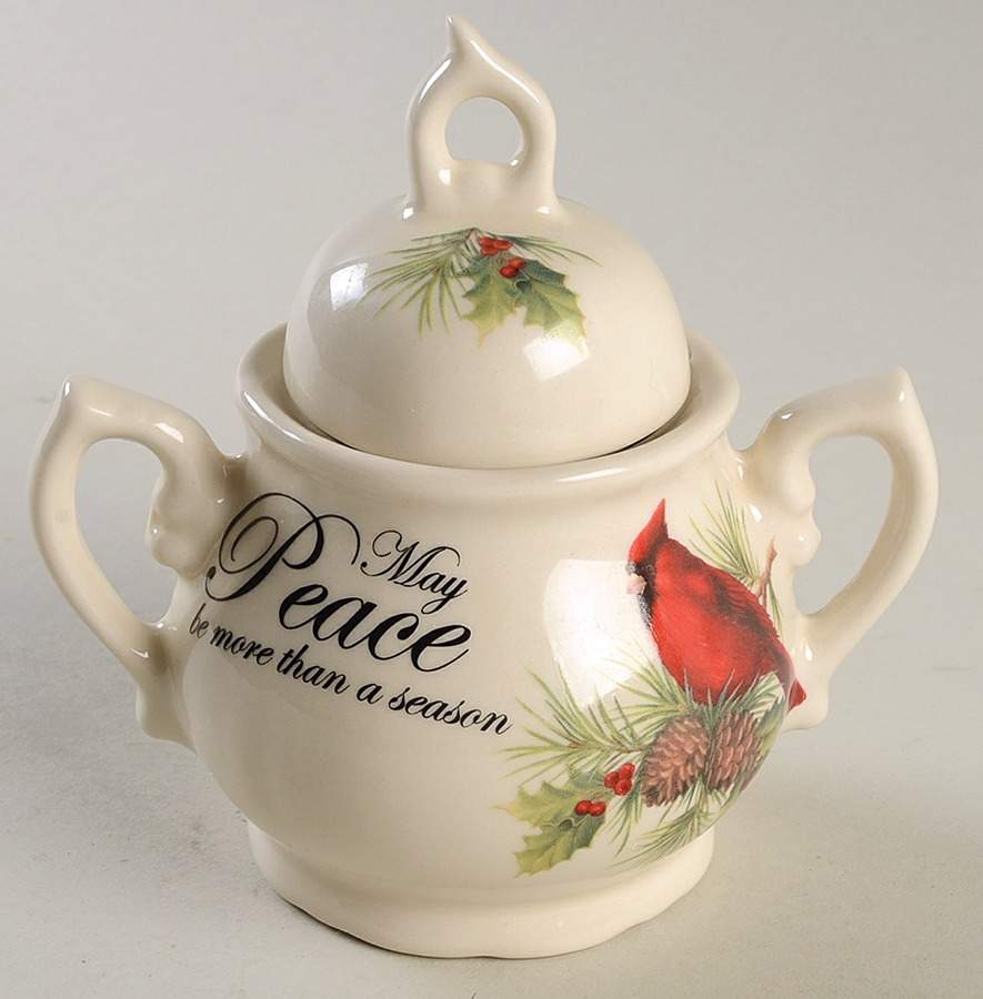 Season of Peace Sugar Bowl & Lid by Cracker Barrel-1