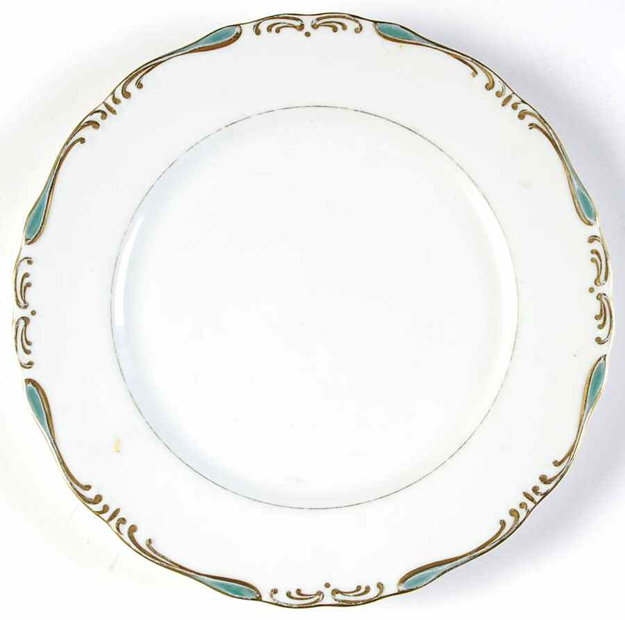 Princess Green Dinner Plate by Carlton (Japan)-1