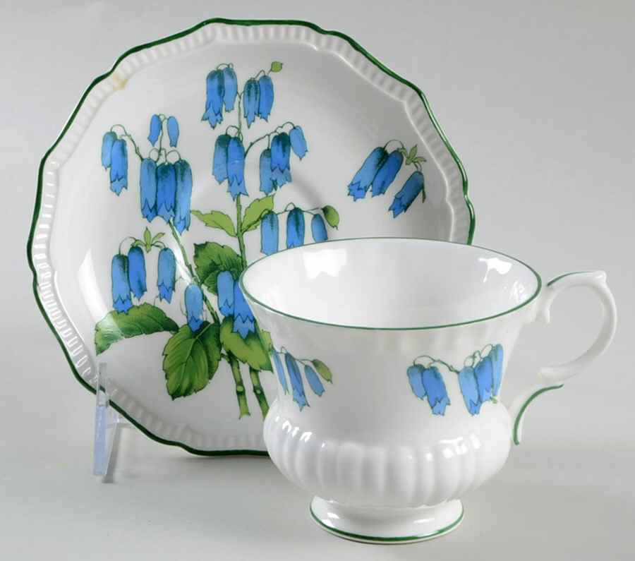 Somerset Footed Cup & Saucer Set by Crown Staffordshire-1