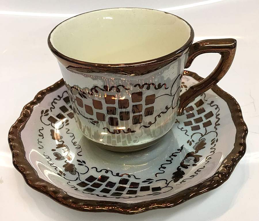 Pocahontas (Blue) Flat Cup & Saucer Set by Cumbow-1