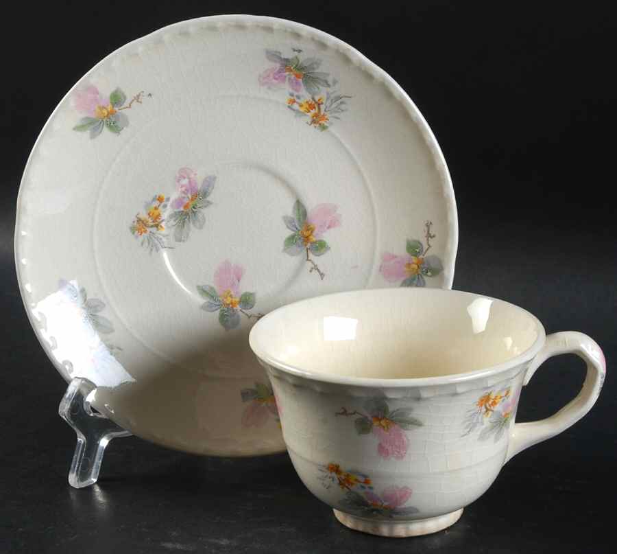 CRO376 Flat Cup & Saucer Set by Crooksville-1