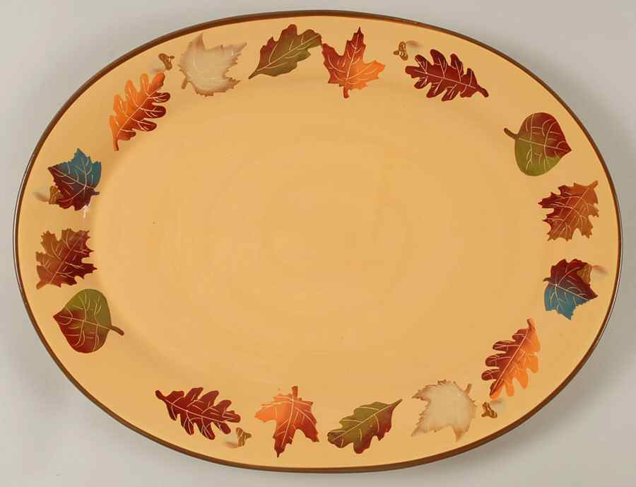 Harvest 15" Oval Serving Platter by China (Made in China)-1