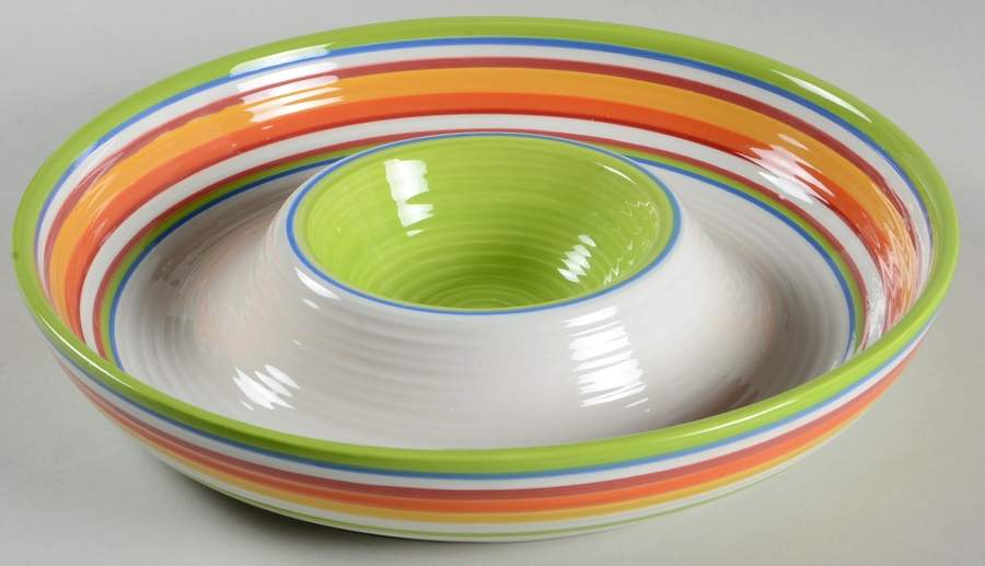 Calypso 1 Piece Chip & Dip by Clay Art-1