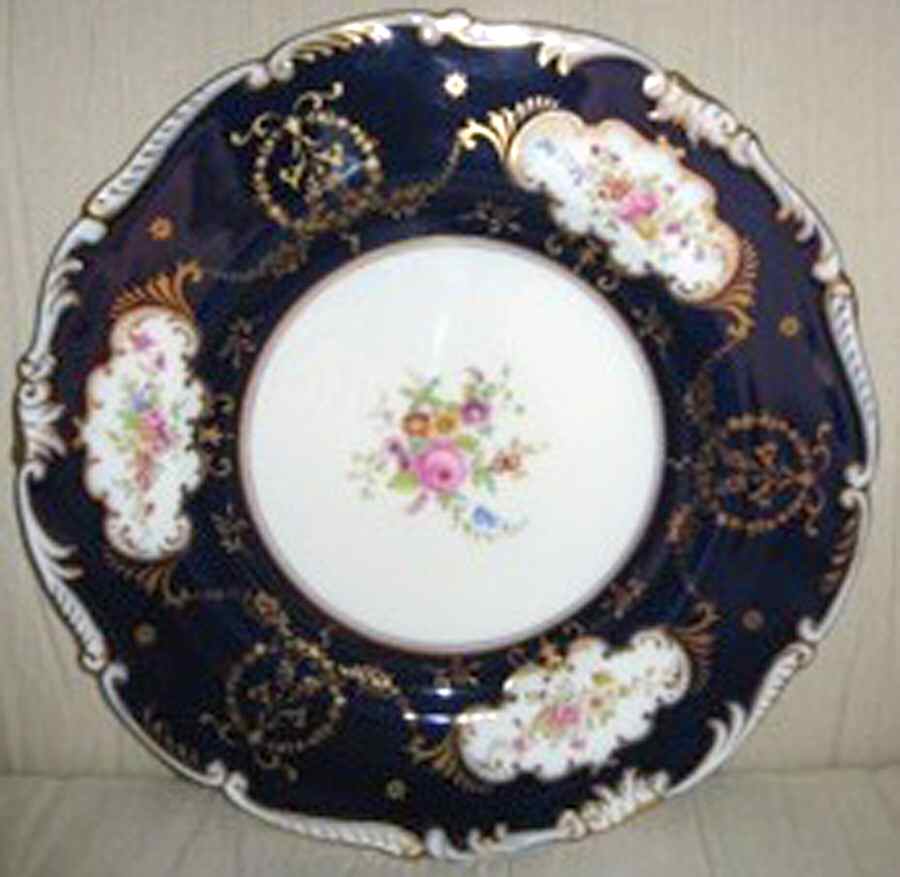 Old Coalport Blue Dinner Plate by Coalport-1