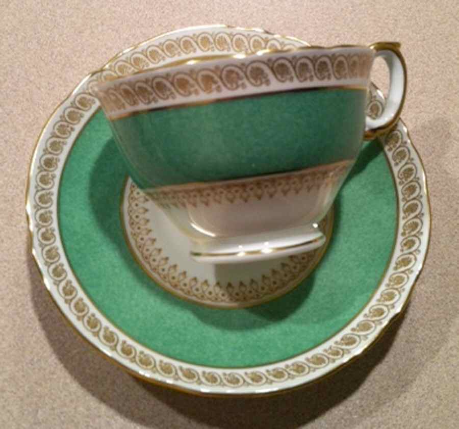 A13646 (Scalloped) Footed Cup & Saucer Set by Crown Staffordshire-1