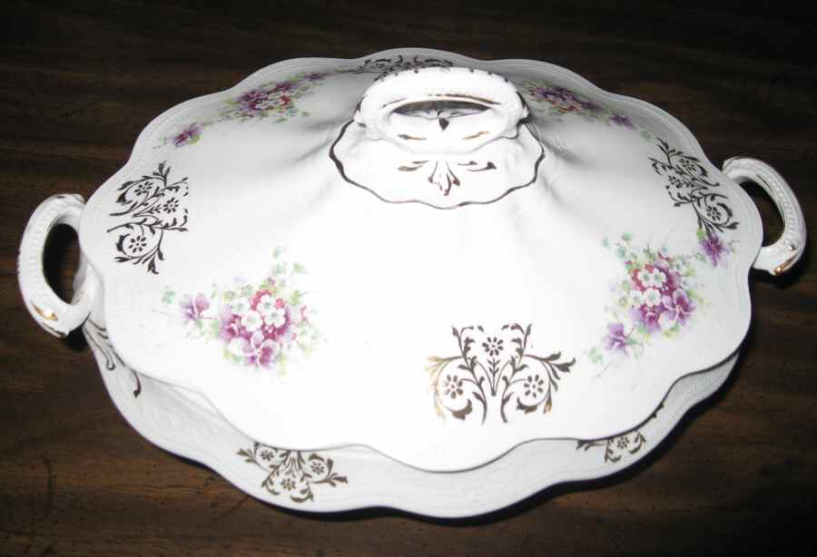CRP230 Oval Covered Vegetable by Crown Potteries-1
