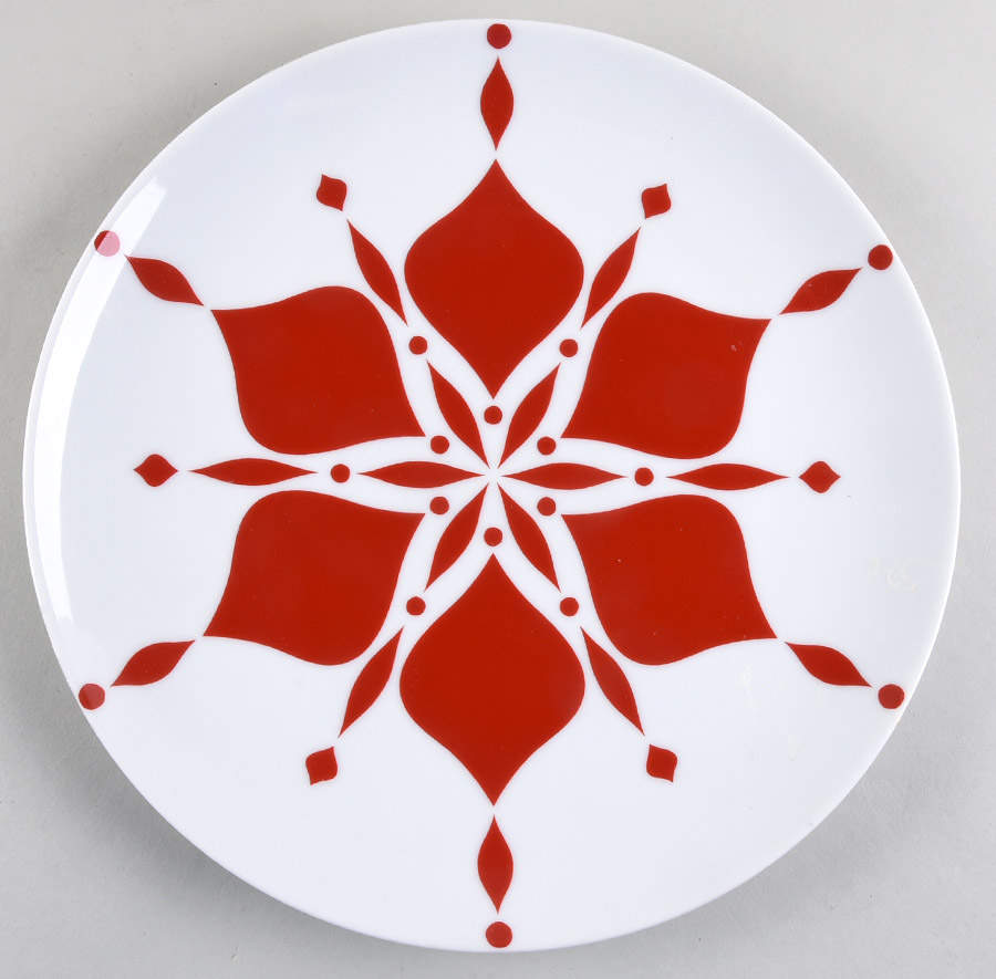 Nordic Snowflake Dinner Plate by Crate & Barrel-1