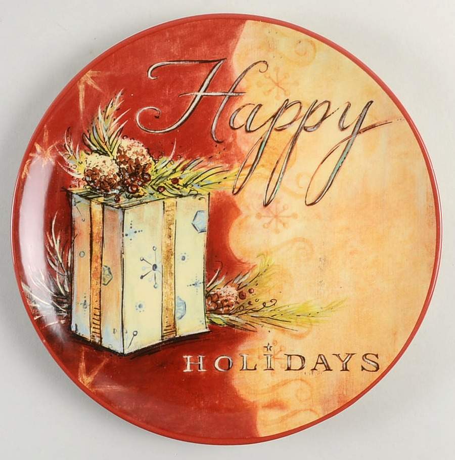 Seasons Greetings Dessert/Pie Plate by Certified International-1