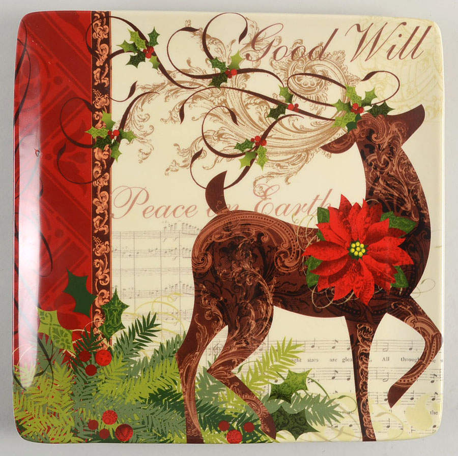 Winter Garden 12" Square Serving Platter by Certified International-1