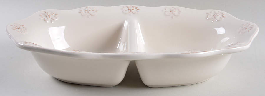 Adeline Ivory Oval Divided Vegetable Bowl by Certified International-1