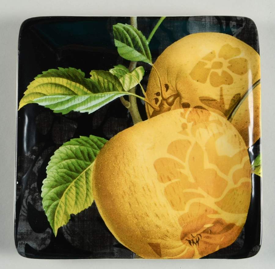 Damask Fruit Square Salad/Dessert Plate by Certified International-1
