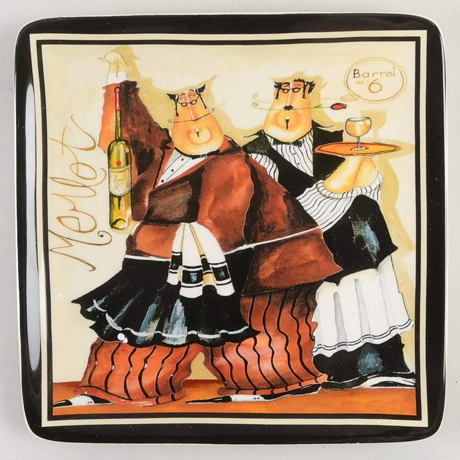Days of Wine Square Salad/Dessert Plate by Certified International-1