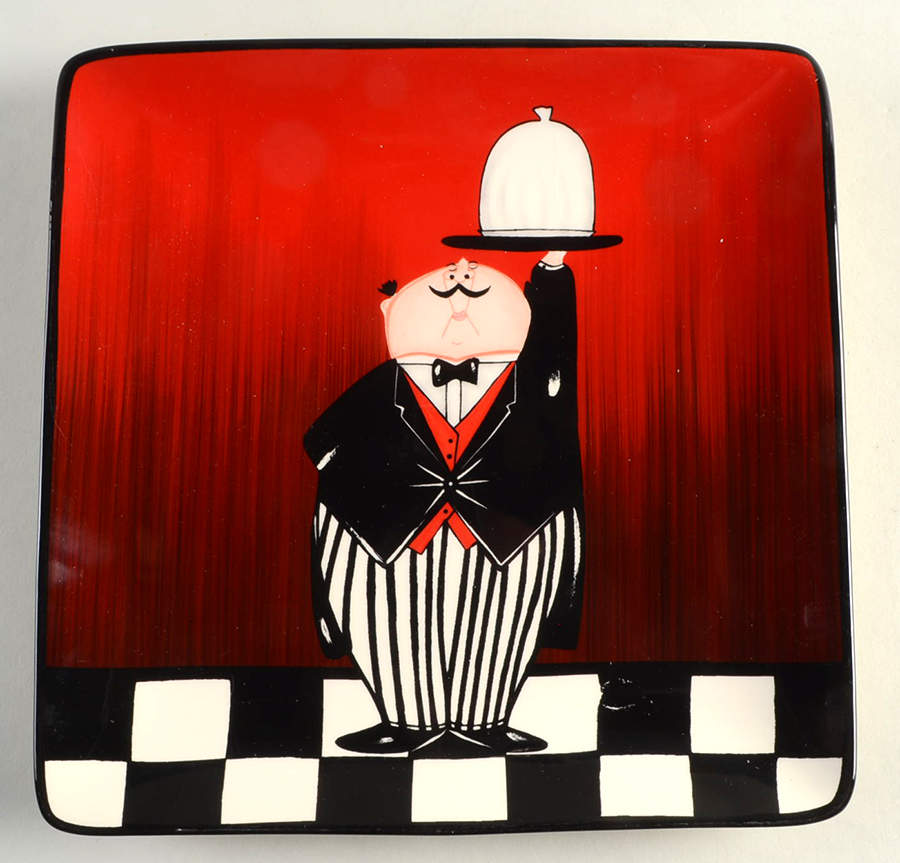 Dinner Is Served (No Words) Square Dinner Plate by Certified International-1
