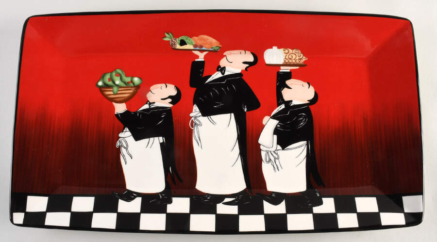 Dinner Is Served (No Words) 18" Rectangular Serving Platter by Certified International-1