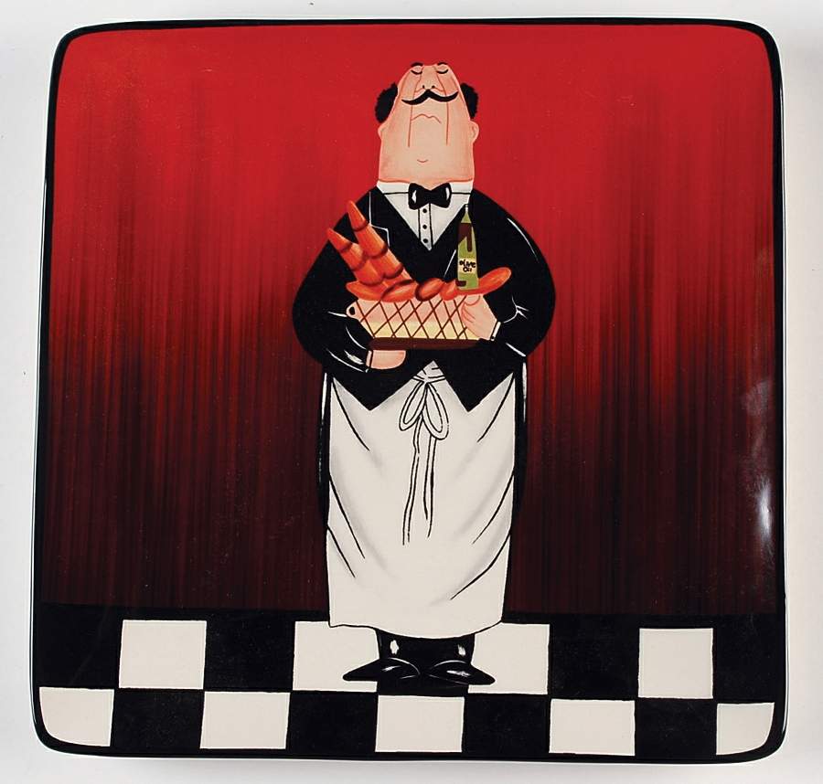 Dinner Is Served (No Words) Square Dinner Plate by Certified International-1