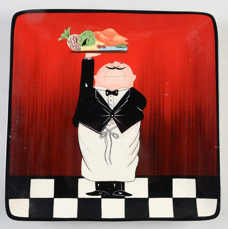 Dinner Is Served (No Words) Square Dinner Plate by Certified International-1