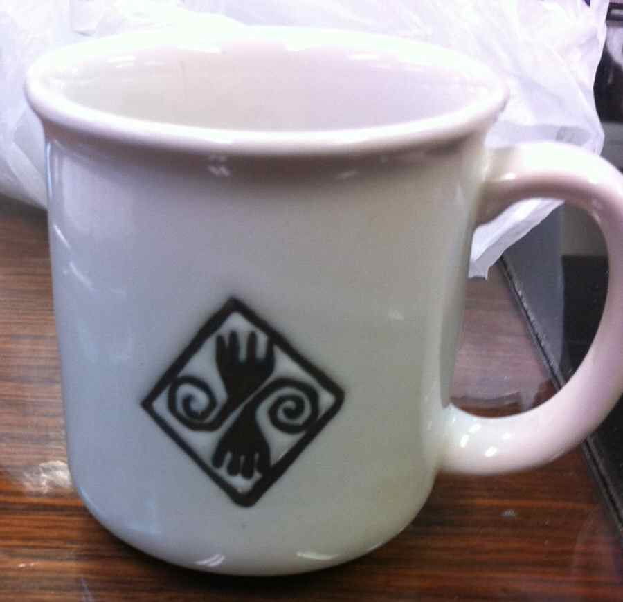 Native Collection White and Brown Mug by Corning Corelle-1