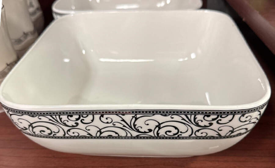 Veluto Black 8" Square Vegetable Bowl by Ciroa-1