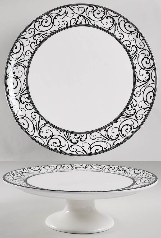 Veluto Black 12" Diameter Pedestal Cake Stand by Ciroa-1