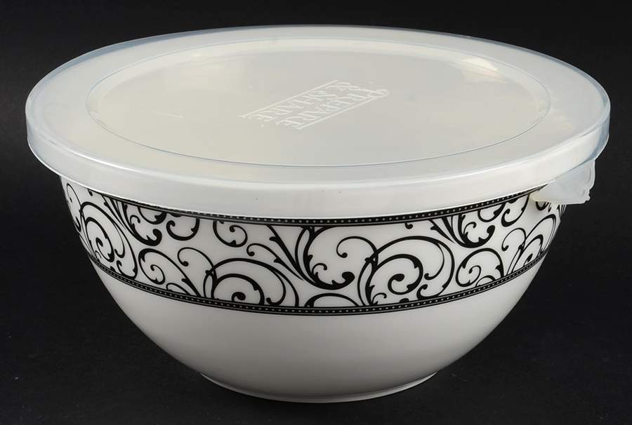 Veluto Black 8" Round Vegetable with Plastic Lid by Ciroa-1