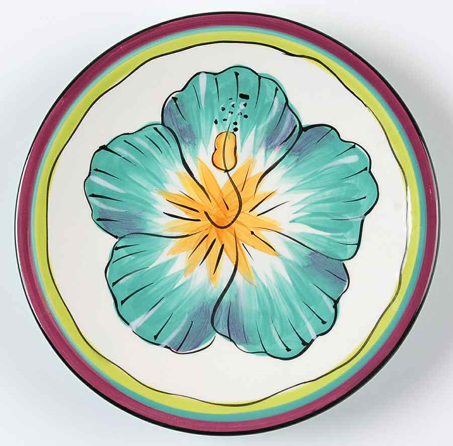 Hibiscus Dessert/Pie Plate by Clay Art-1
