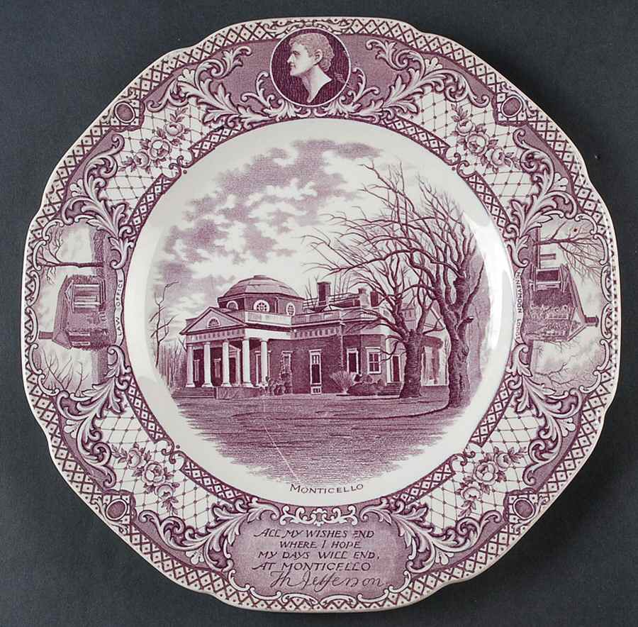 Monticello Dinner Plate by Crown Ducal-1